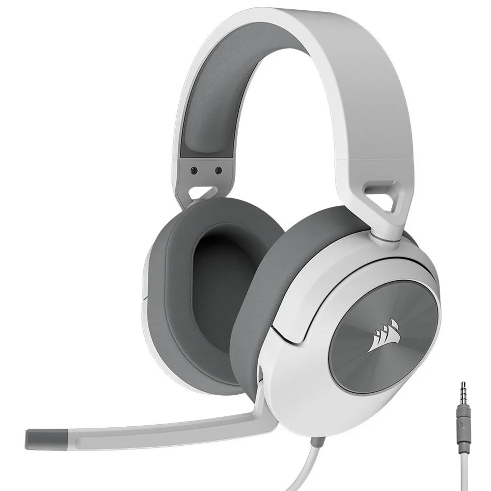 Auricular Con Micrófono Gamer Corsair Hs55 Surround V2 Con Cable Blanco Gris (CA-9011390-WW)