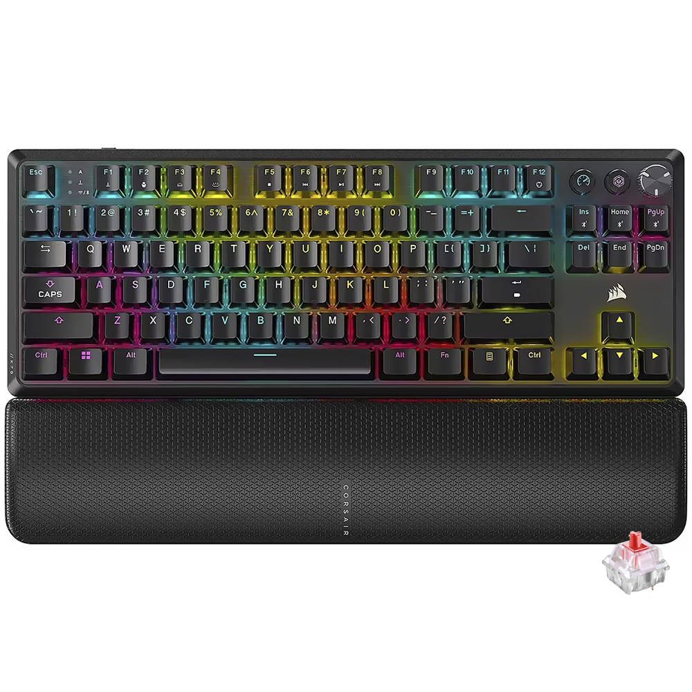 Teclado Gamer Mecánico CORSAIR K70 Core Tkl Mlx Red Wireless RGB Inglés-Negro (CH-914901E-NA)