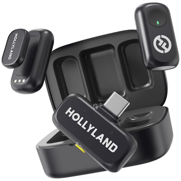 Micrófono Hollyland Lark A1 DUO Lavalier Inalámbrico USB-C-Space Gris