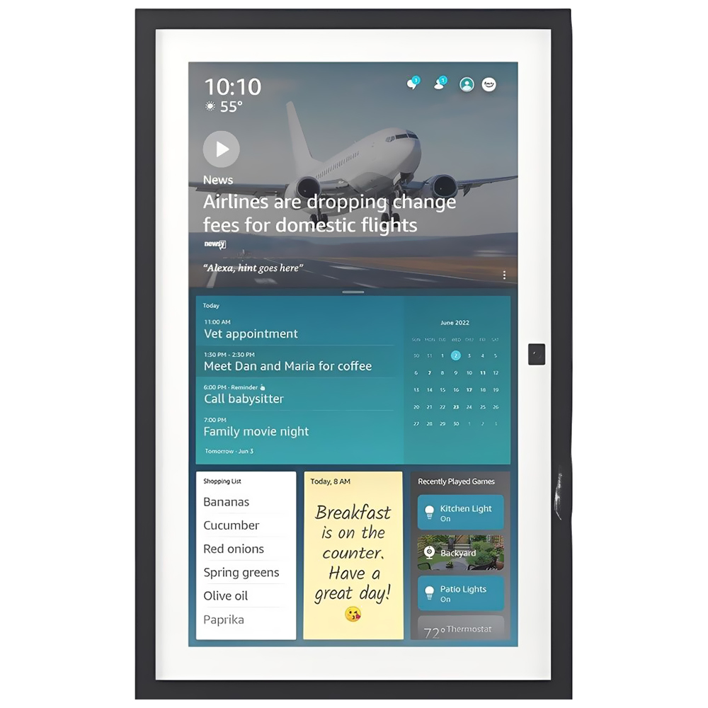 Pantalla Inteligente AMAZON ECHO SHOW 15 2ª Generación 15.6" Full HD ALEXA Bluetooth Wi - Fi - Negro