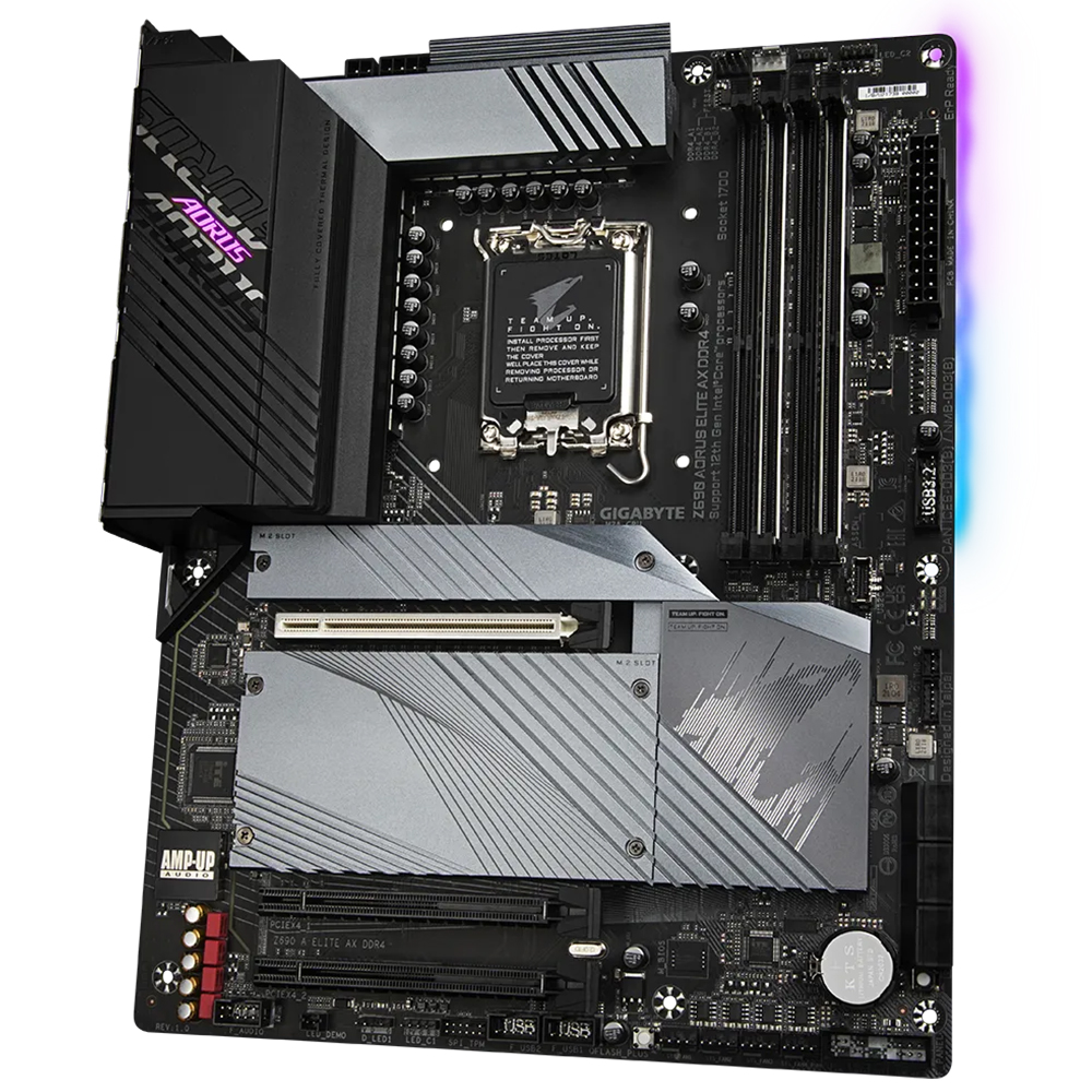 Placa Madre S1700 GIGABYTE Z690 Aorus Elite AX DDR4 M.2 DDR4 Dp HDMI Type-C USB3.2 WIFI LAN Som - Recondicionado