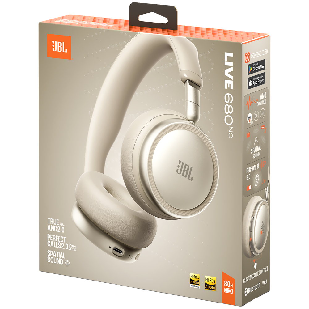 Auricular Bluetooth JBL Live 680Nc Champagne Jbllive680Nccpgam