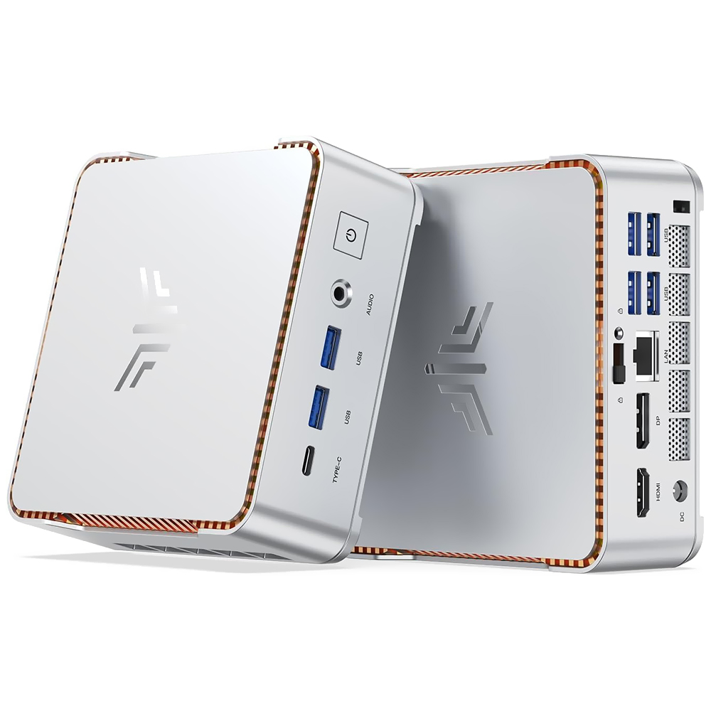 Mini PC Kamrui Hyper H2 INTEL CORE I5 14450HXH de 2.4GHZ / 32GB de RAM / 1TB SSD / WIN11PRO-PLATA