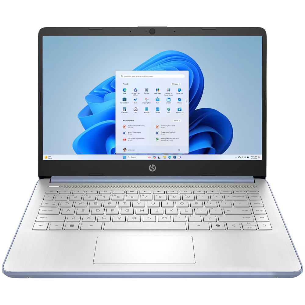 Notebook HP 14-DQ6102DX Intel Celeron N150 Pantalla HD 14.0" 4GB RAM 128GB Ufs W11-AZUL (Inglés)
