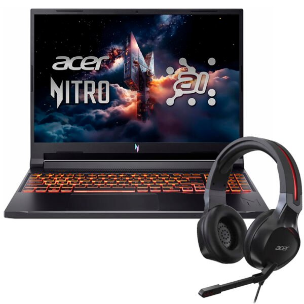 Notebook Gamer Acer Nitro V 16 ANV16-72-789X Intel Core 7 240H Pantalla WUXGA 16" 16GB RAM 512GB SSD Windows 11 GeForce RTX5050 8GB-OBSIDIANA Negro (Inglés)
