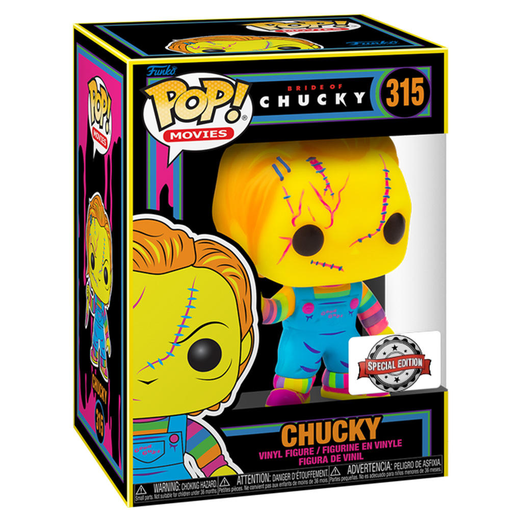 Funko Pop Bride Of Chucky Exclusive- Scarred Chucky 315 (black Light)
