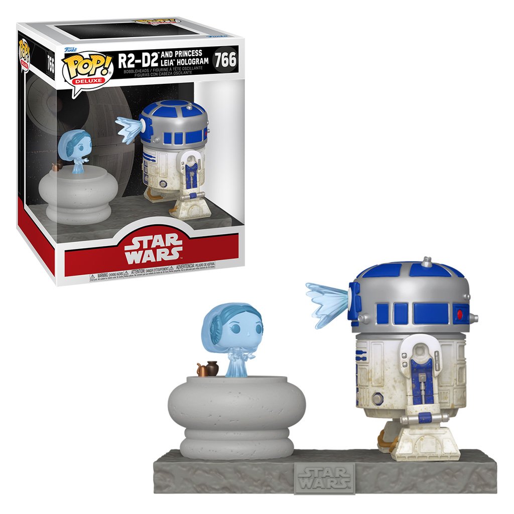 Funko Pop Deluxe Star WARS-R2-D2 And Princess Leia Hologram 766