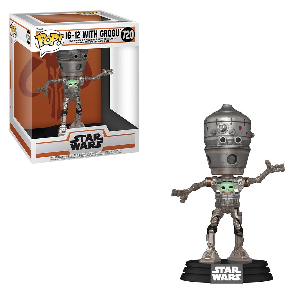 Funko Pop Deluxe Star Wars: The MANDALORIAN-IG-12 With Grogu 720
