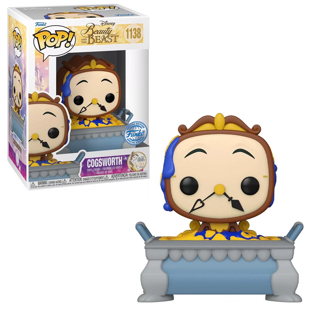 Funko Pop Disney Beauty And The Beast 30th Anniversary Exclusive – Cogsworth In Cobbler Pan 1138