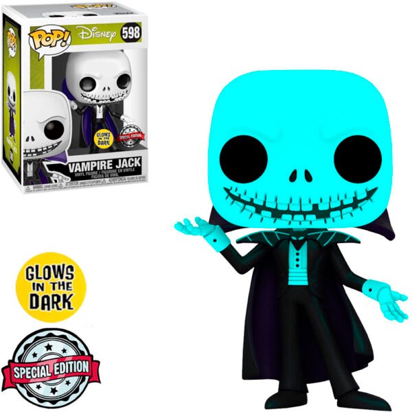 Funko Pop Disney Nbc Exclusive - Vampire Jack 598 (glows In The Dark)