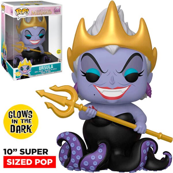 Funko Pop Disney La Sirenita - Ursula 569 Super TamaÑo 10" Brilla En La Oscuridad