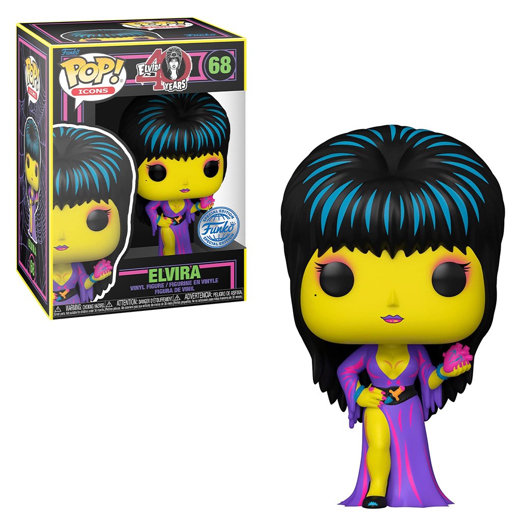 Funko Pop Icons Elvira 40th Years Exclusive – Elvira 68 (blacklight)