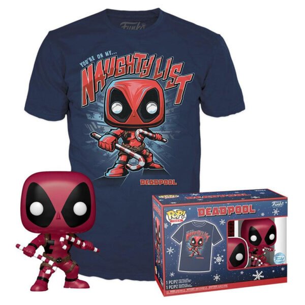 Funko Pop Tees Marvel Deadpool Holiday + Camiseta Tees *lg* 63658