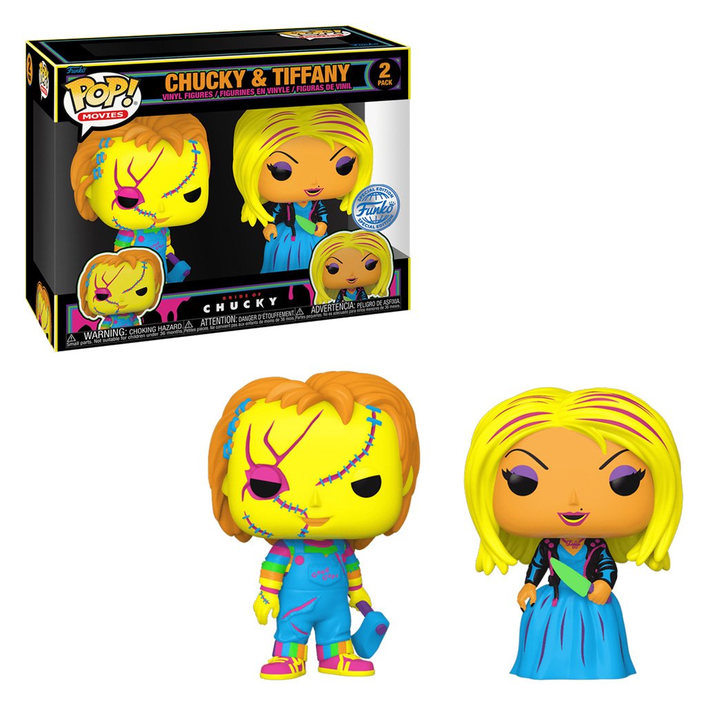 Funko Pop Movies Bride Of Chucky Exclusive – Chucky & Tiffany 2-PACK (blacklight)