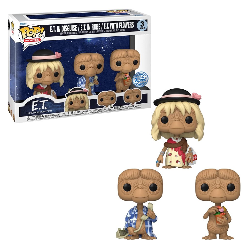 Funko Pop Movies Et 40th Anniversary 3-PACK-E.t. In Disguise / E.t. In Robe / E.t. With Flowers (65051)