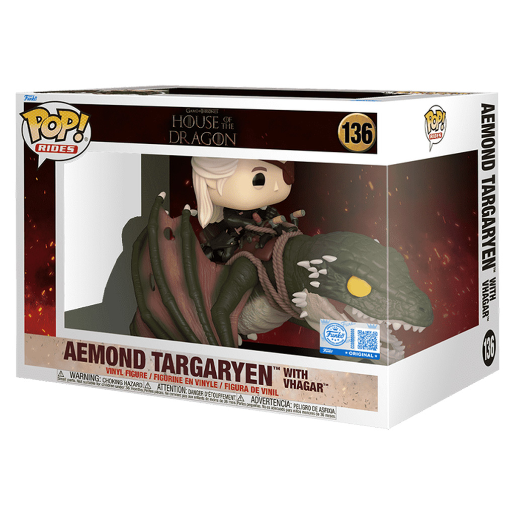 Funko Pop Rides Game Of Thrones: House Of The Dragon Exclusive - Aemond Targaryen With Vhagar 136