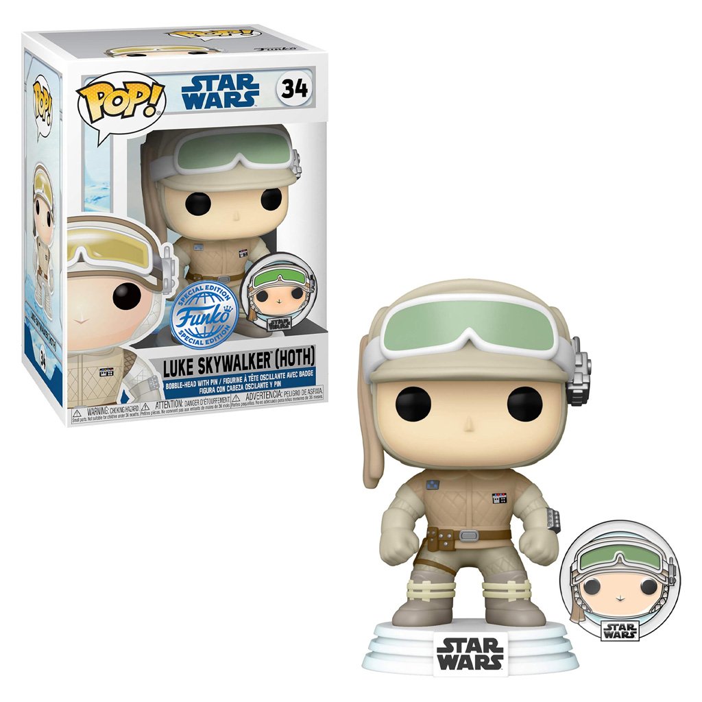 Funko Pop Star Wars Exclusive + Broche – Luke Skywalker 34 (hoth)