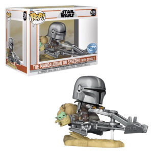 Funko Pop Star Wars Exclusive - The Mandalorian On Speeder 579 (with Grogu)