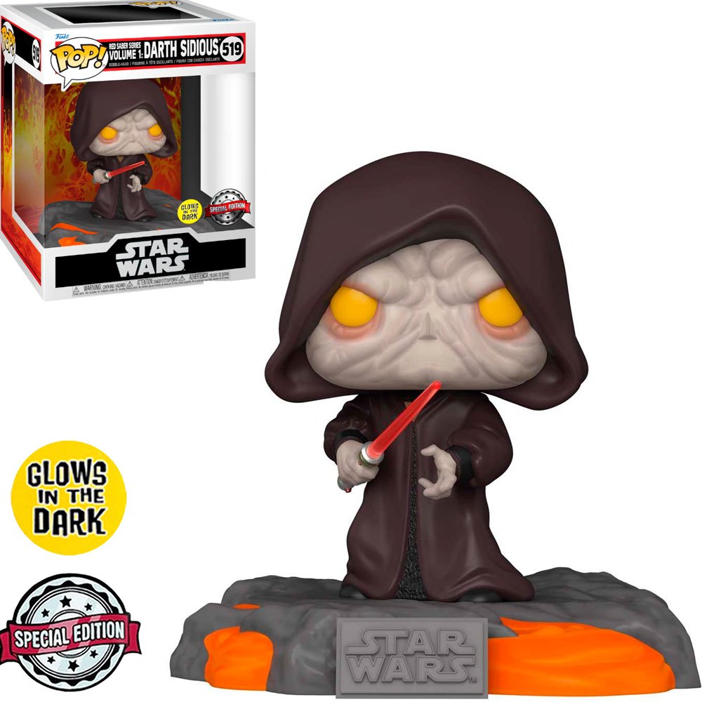 Funko Pop Star Wars Red Saber Series Volume 1 Exclusive – Darth Sidious 519 (glows In The Dark)
