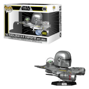 Funko Pop Star Wars: The Mandalorian Exclusive - The Mandalorian In N1 Starfighter 592 (with Grogu)