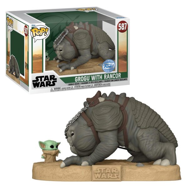 Funko Pop Star Wars The Mandalorian Super Sized 10"-Grogu With Rancon 587