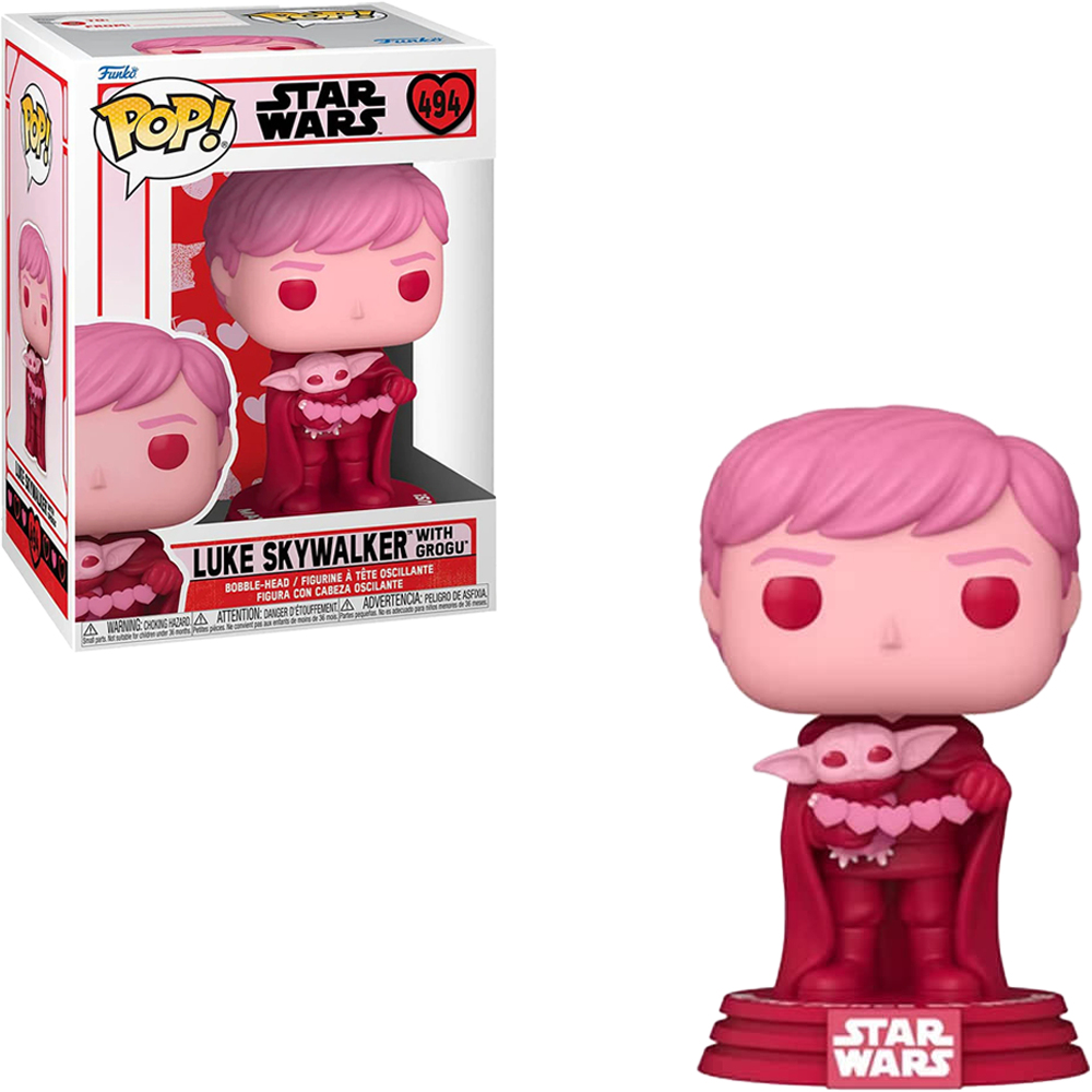 Funko Pop Star Wars Valentines – Luke Skywalker With Grogu 494