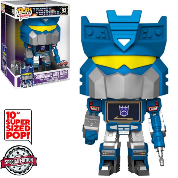 Funko Pop Transformers Exclusive - Soundwave W/tapes 93 (super Sized 10'')
