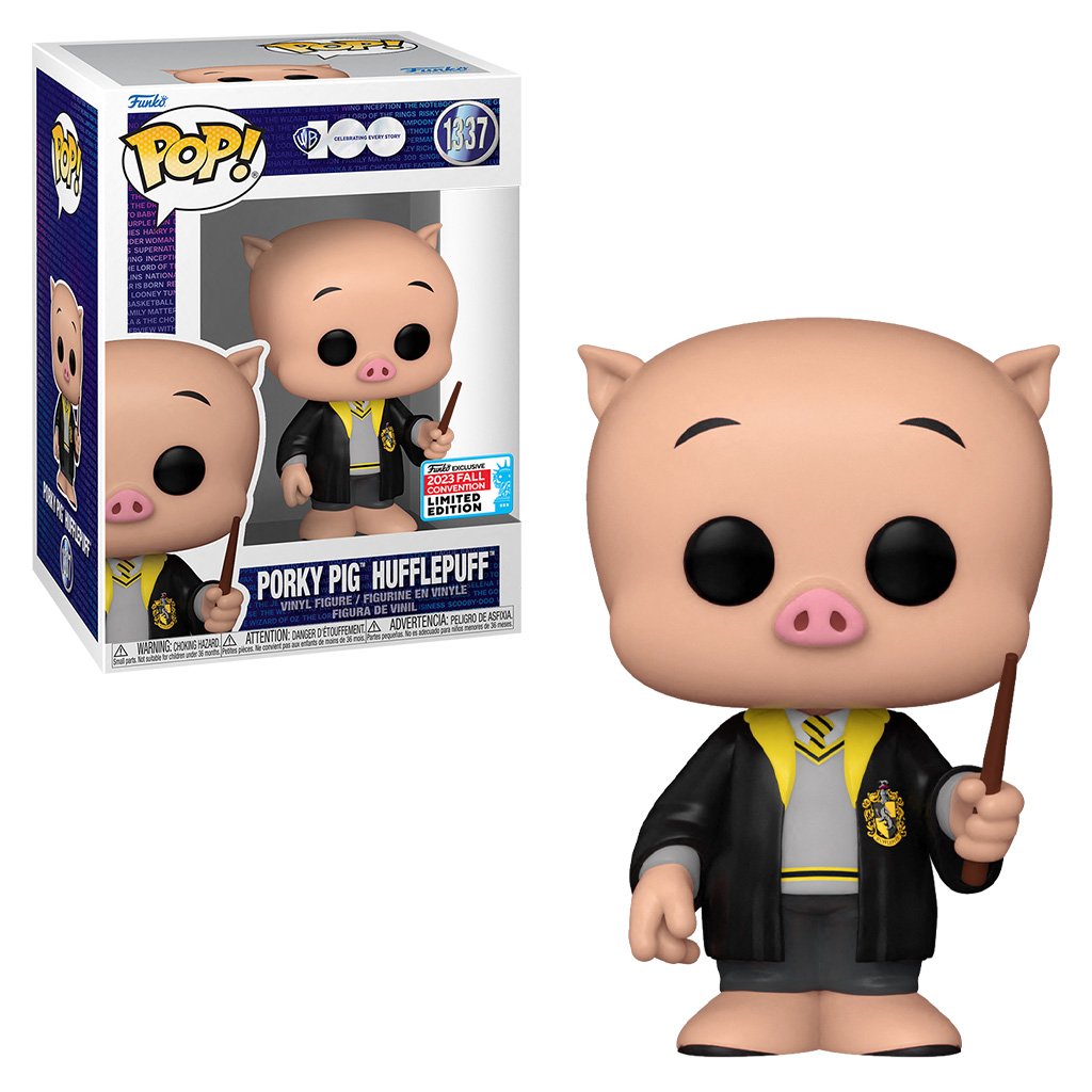 Funko Pop Warner Bros 100th New York Comic Con 2023-PORKY Pig Hufflepuff 1337