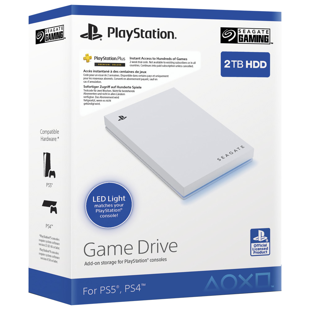 HDD Externo Seagate 2 TB Game Drive Ps5 / Ps4 2.5" STLV2000101-BLANCO
