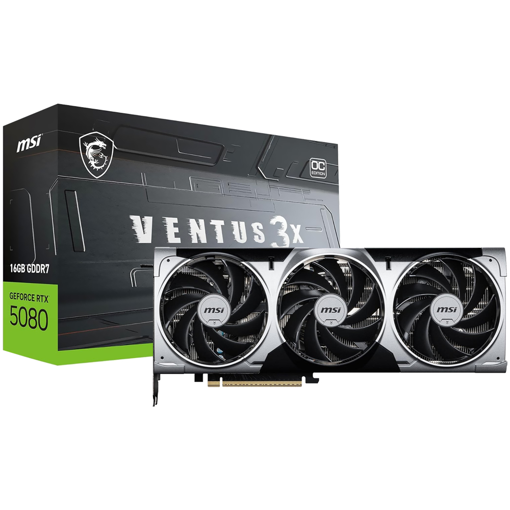 Tarjeta Gráfica 16 GB MSI RTX 5080 Ventus 3X OC 2640 MHZ 256-BIT GDDR7 / DISPLAYPORT / HDMI 912-V531-436