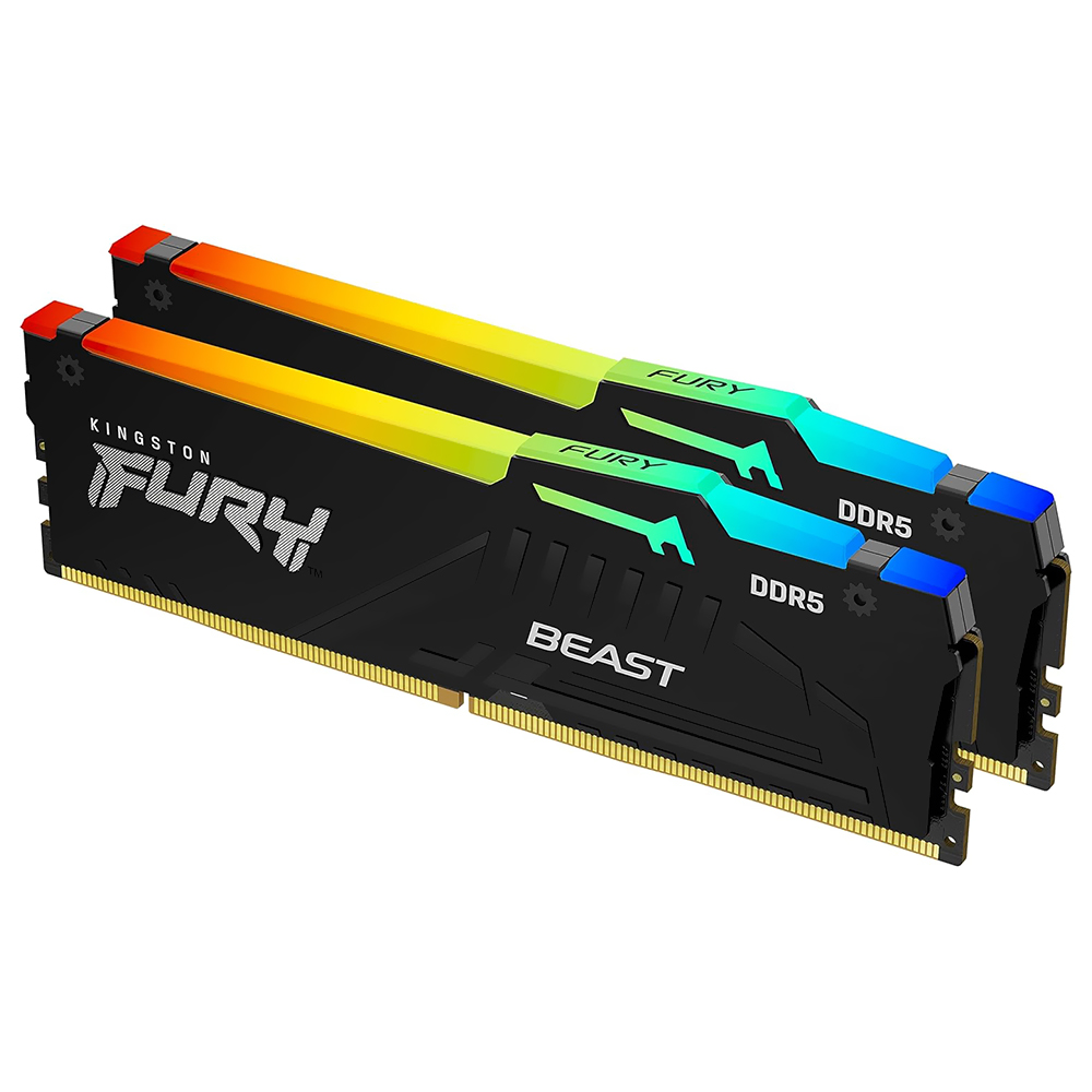 Memoria RAM KINGSTON FURY Beast DDR5 64GB (2X32GB) 5200MHZ Rgb Negro (KF552C40BBAK2-64)