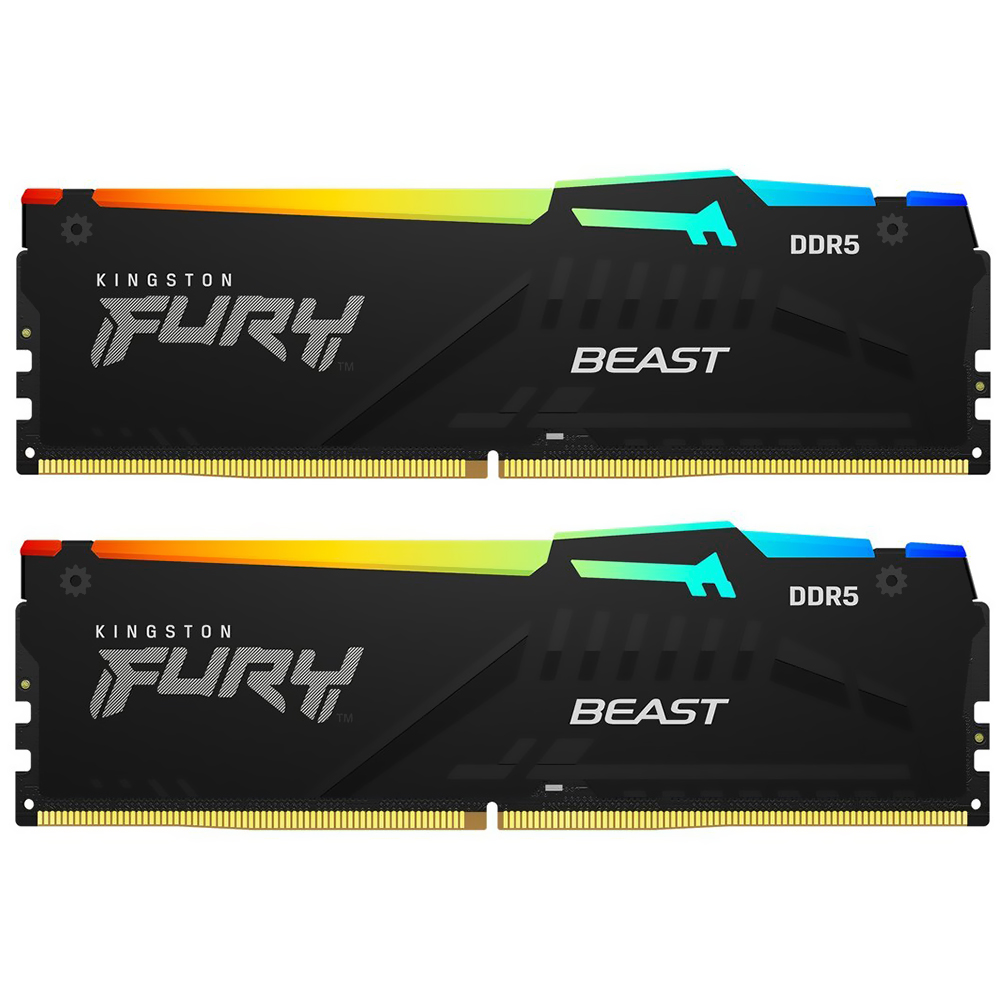 Memoria RAM KINGSTON FURY Beast DDR5 64GB (2X32GB) 5200MHZ Rgb Negro (KF552C40BBAK2-64)