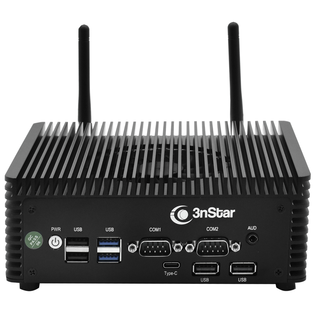 Mini PC 3NSTAR PC087WV-8-500 Industrial I5-12450H 2.0GHZ / 8GB / 500GB SSD / DP / HDMI / Type-C / USB / VGA / Wi - Fi / Lan / RS232 / Audio Negro