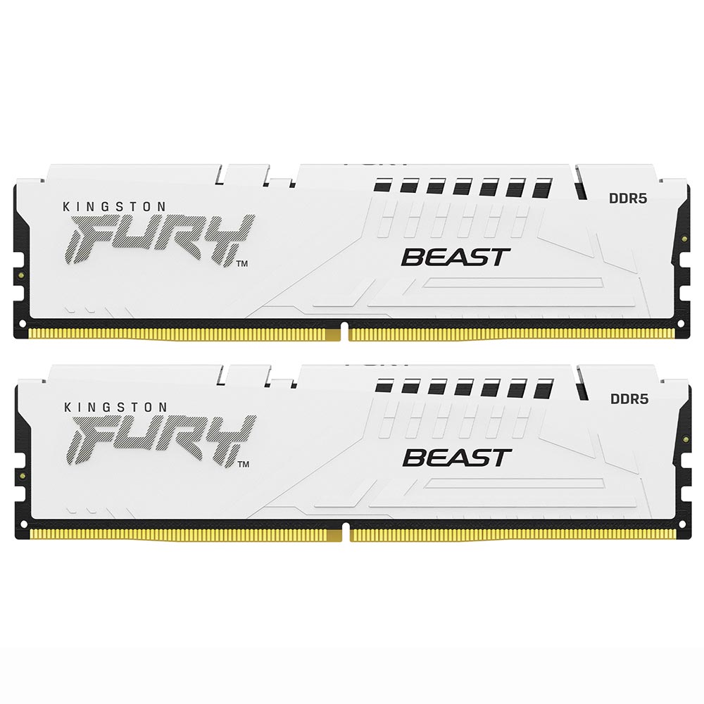 Memoria RAM KINGSTON FURY Beast DDR5 64GB (2X32GB) 5600MHZ Blanco (KF556C40BWK2-64)