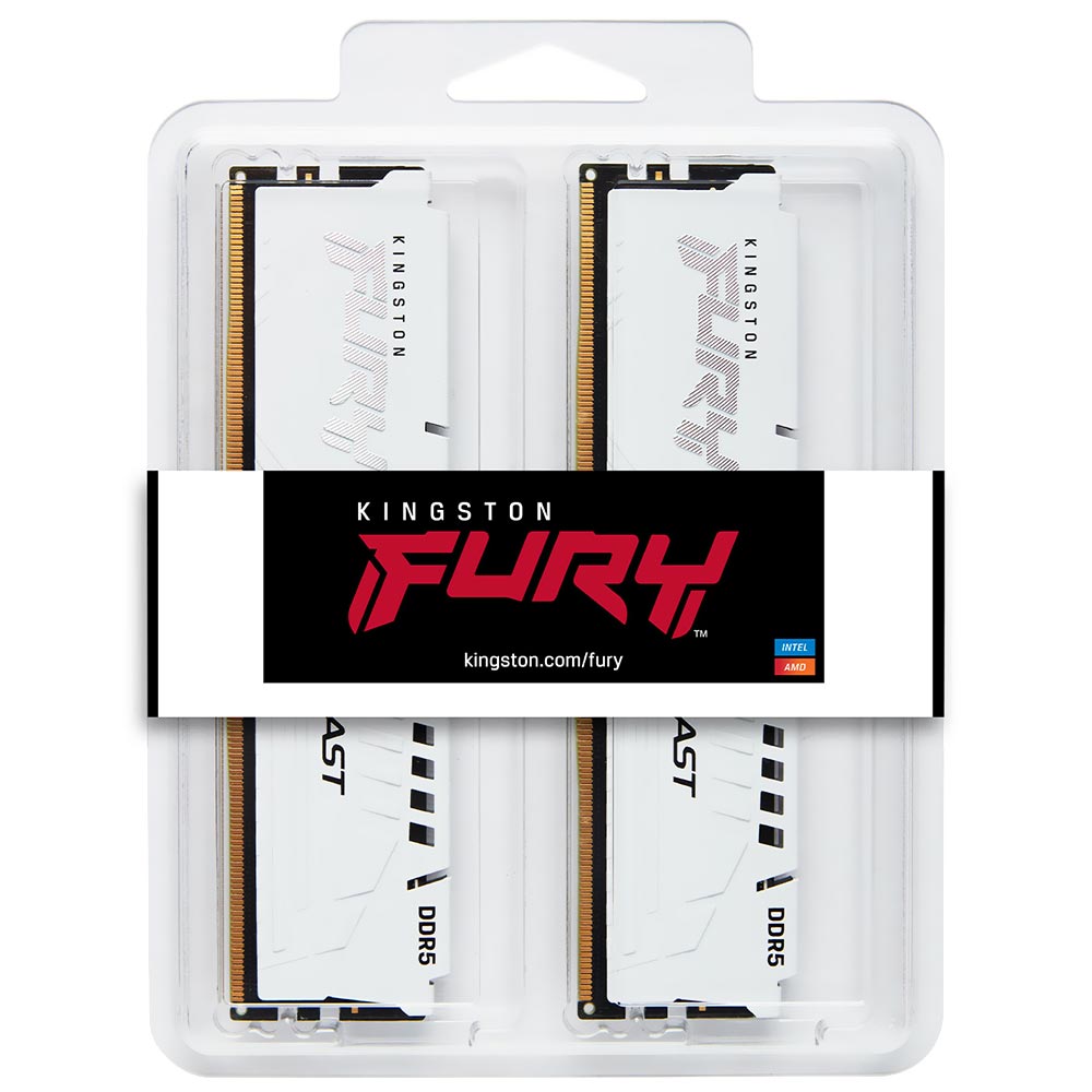 Memoria RAM KINGSTON FURY Beast DDR5 64GB (2X32GB) 5600MHZ Blanco (KF556C40BWK2-64)