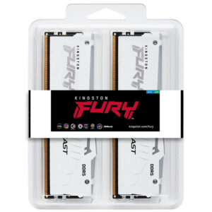 Memoria RAM KINGSTON FURY Beast DDR5 64GB (4X16GB) 6000MHZ Rgb Blanco (KF560C40BWAK4-64)