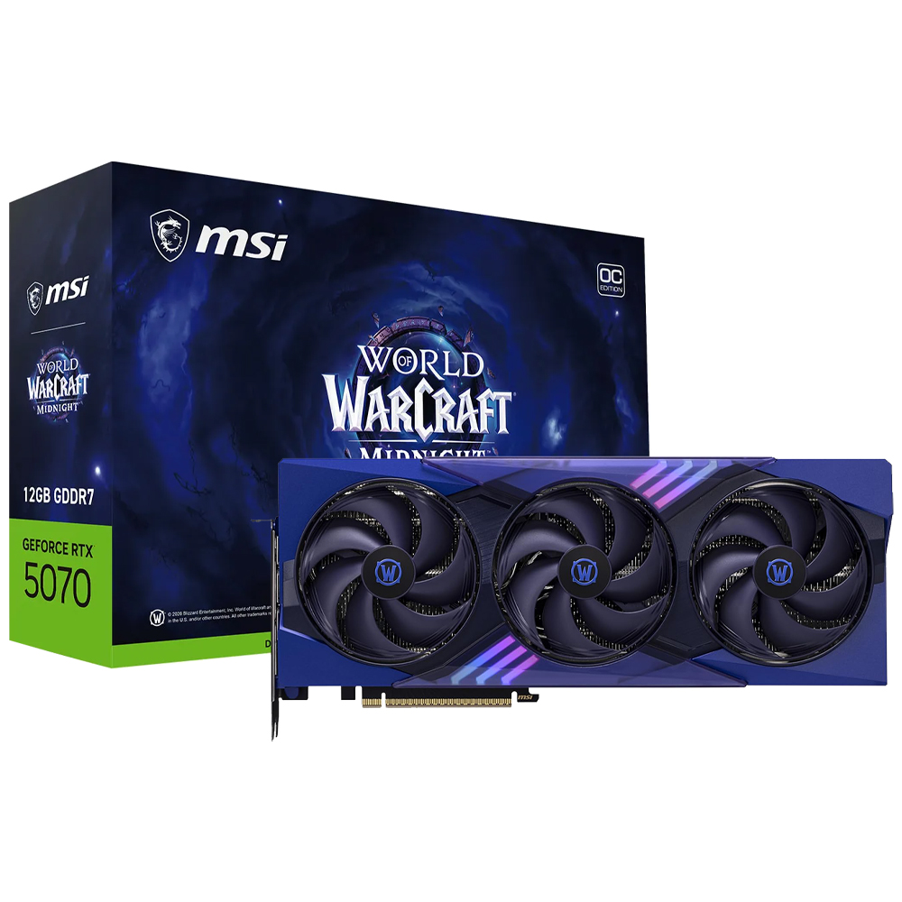 Tarjeta Gráfica MSI World Of Warcraft Midnight Void Edition OC 12 GB GeForce RTX 5070 GDDR7-912-V532-259