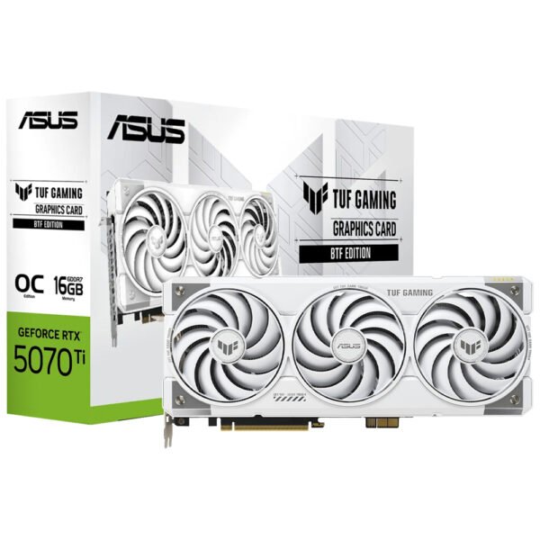 Tarjeta Gráfica ASUS Tuf Gaming OC 16 GB GeForce RTX 5070TI GDDR7-TUF-RTX 5070TI-O16G-BTF-WHITE
