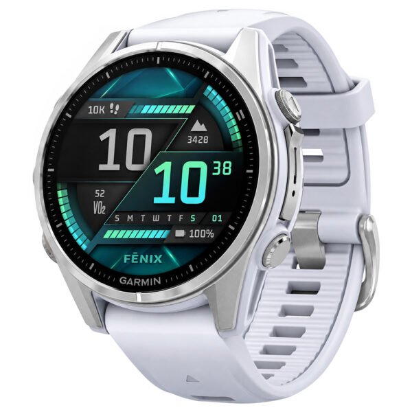 Reloj Inteligente Garmin Fenix 8 AMOLED Premium - Blanco / Plata (010-02903-00)