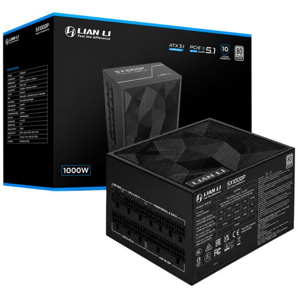 Fuente de Alimentación Lian Li SX1000P 1000W ATX Modular 80 Plus Platinum (Atx 3.1)
