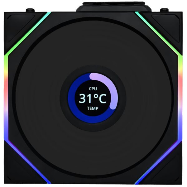 Cooler para Gabinete LIAN LI Uni Fan Tl Wireless Lcd 120 Black Reverse Blade 12x12 ARGB Negro (12RTLLCD1W1B)