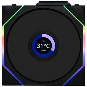 Cooler P/ Gabinete LIAN LI 12x12 12TLLCD1W1B Wireless Lcd LED ARGB Negro