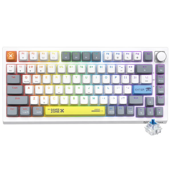 Teclado Gamer Mecánico ONIKUMA G52 USB RGB Inglés-Blanco