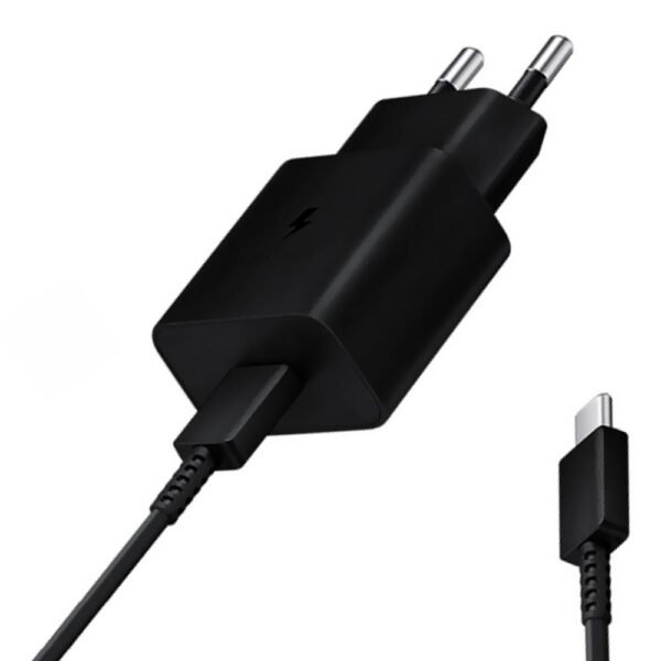 Cargador Enchufe Samsung EP-T1510XBEGWW TYPE-C + Cable TYPE-C 15W-NEGRO