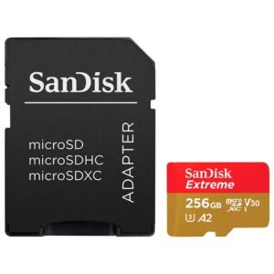 Tarjeta de Memoria MICRO SD Sandisk Extreme V30 A2 U3 4K UHD-190-130MB S