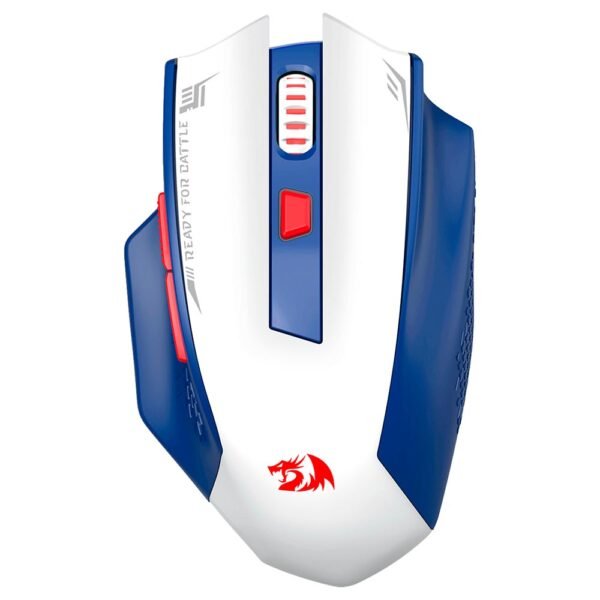 Mouse Gamer Redragon M994WBR Woki Wireless - Blanco / Azul