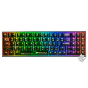 Teclado Gamer Mecánico REDRAGON K628CTB-RGB-Pro Pollux Pro Inglés-Negro Transparente