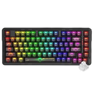 Teclado Gamer Mecánico REDRAGON K649CTB-RGB-Pro Elf Pro Wireless Inglés-Transparente