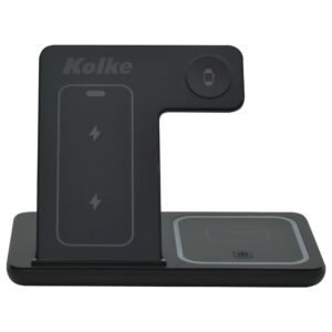 Estación de Carga Kolke KCR-5662 Magnético Wireless 15W-NEGRO (3 EN 1)