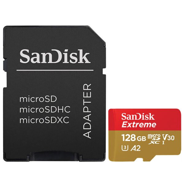 Tarjeta de Memoria MICRO SD Sandisk Extreme U3 V30 128GB 4K-SDSQXAA-128G-GN6MA